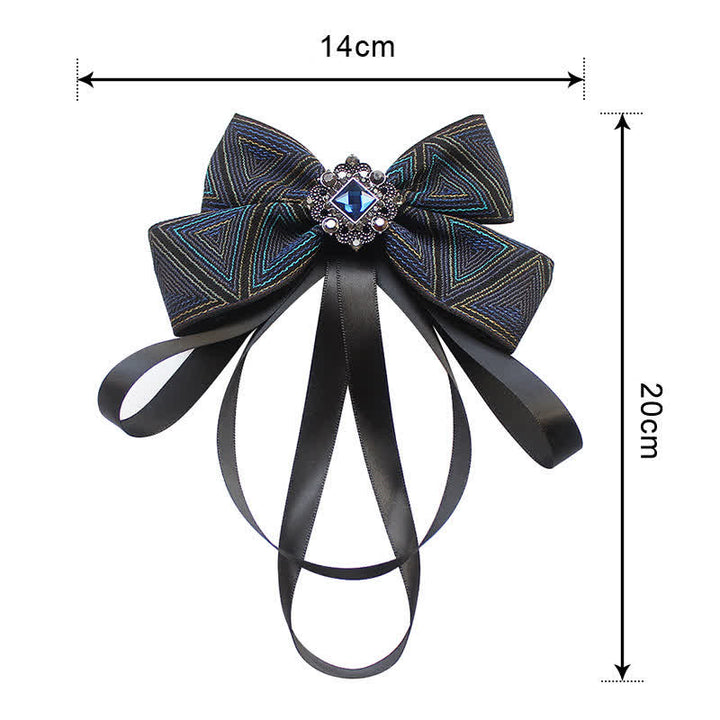 Nœud papillon classique à pompons et ruban de style britannique