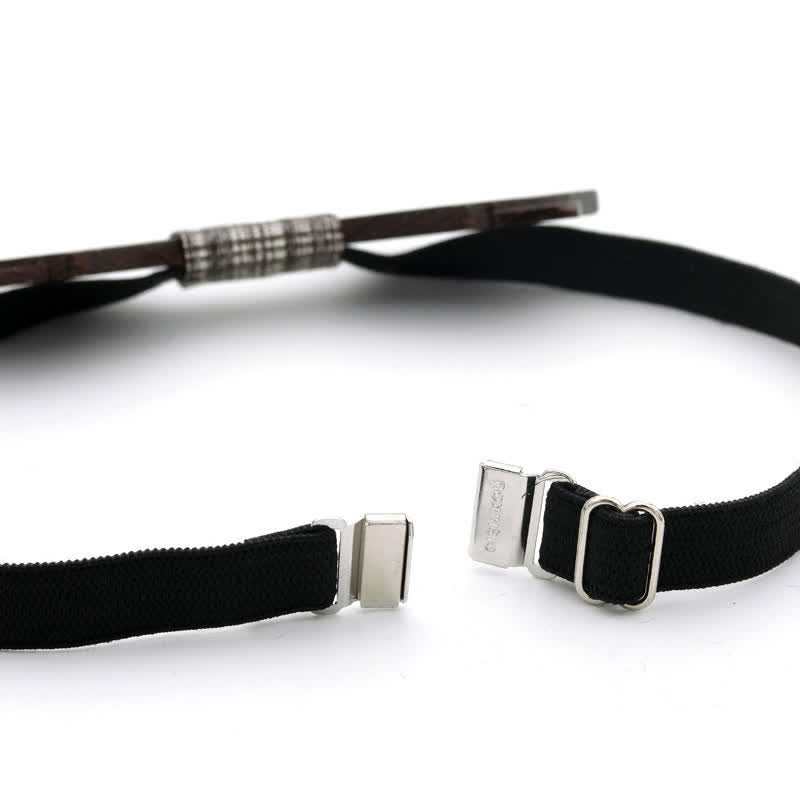 Nœud papillon double épaisseur en bois pour homme, style vintage classique