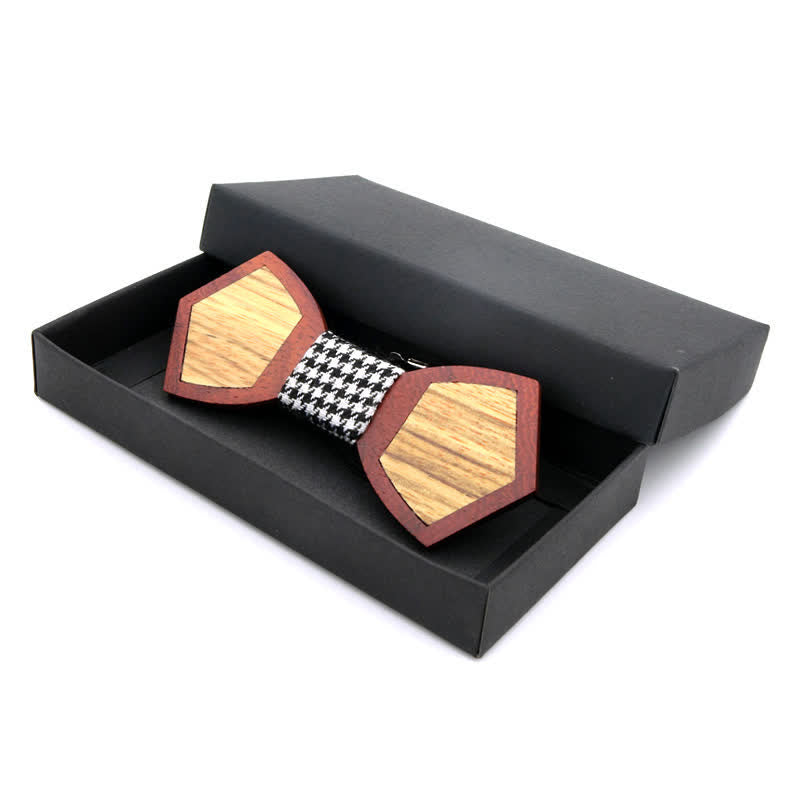 Nœud papillon élégant en bois pour homme avec motif papillon