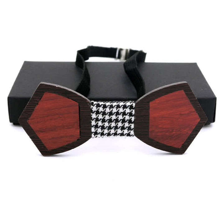 Nœud papillon élégant en bois pour homme avec motif papillon