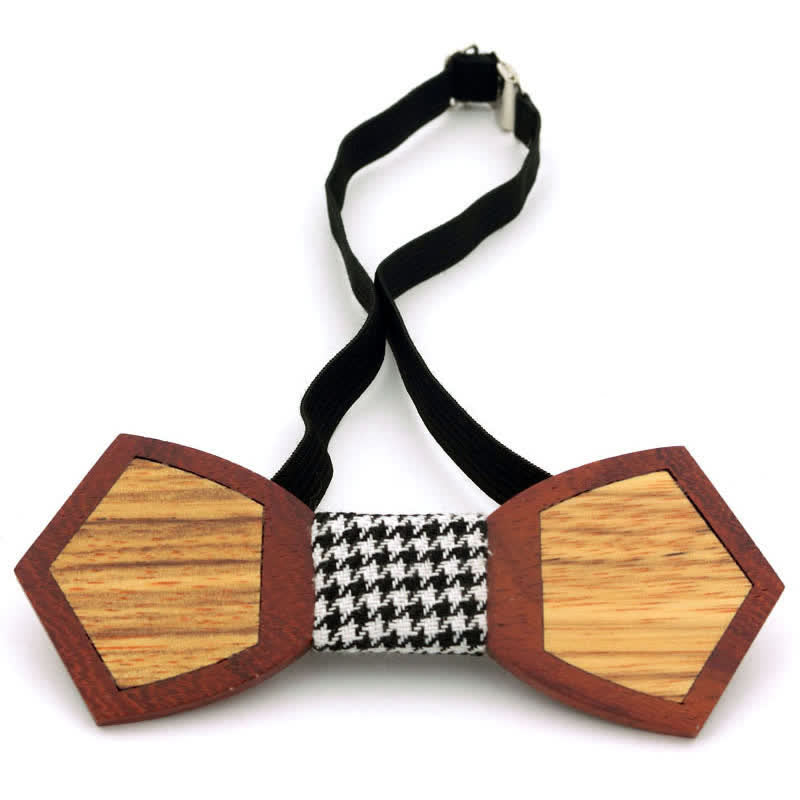 Nœud papillon élégant en bois pour homme avec motif papillon