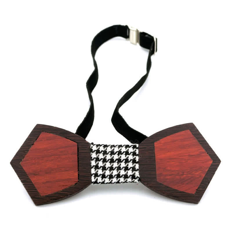 Nœud papillon élégant en bois pour homme avec motif papillon