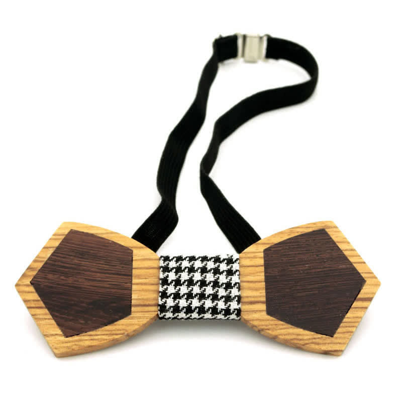 Nœud papillon élégant en bois pour homme avec motif papillon