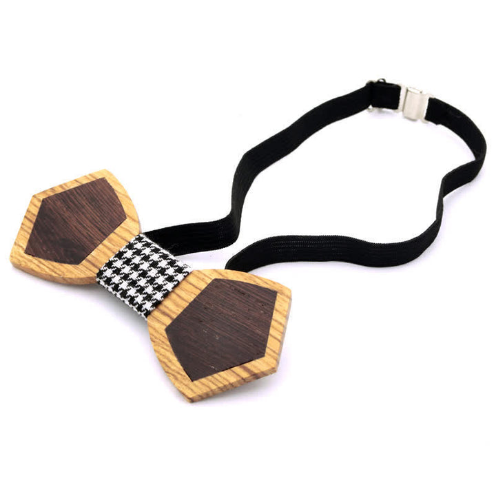 Nœud papillon élégant en bois pour homme avec motif papillon