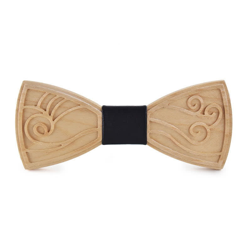 Nœud papillon en bois gravé avec musique fantaisie pour homme