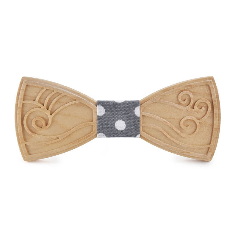 Nœud papillon en bois gravé avec musique fantaisie pour homme