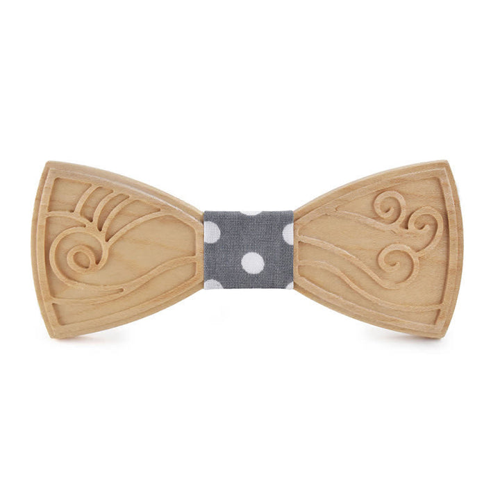 Nœud papillon en bois gravé avec musique fantaisie pour homme