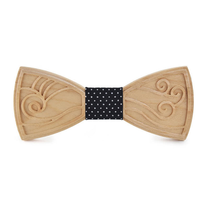 Nœud papillon en bois gravé avec musique fantaisie pour homme