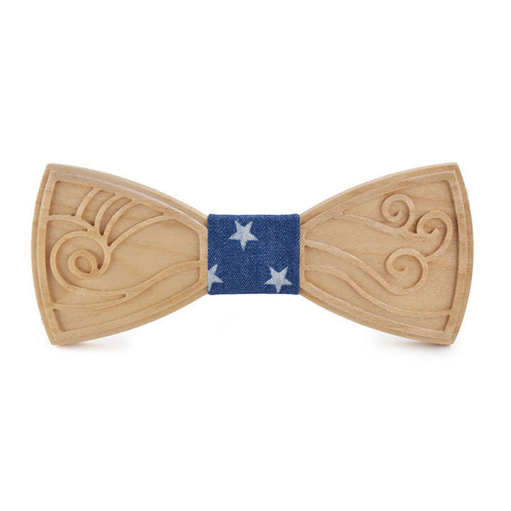 Nœud papillon en bois gravé avec musique fantaisie pour homme