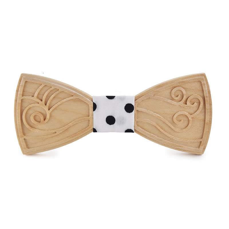Nœud papillon en bois gravé avec musique fantaisie pour homme