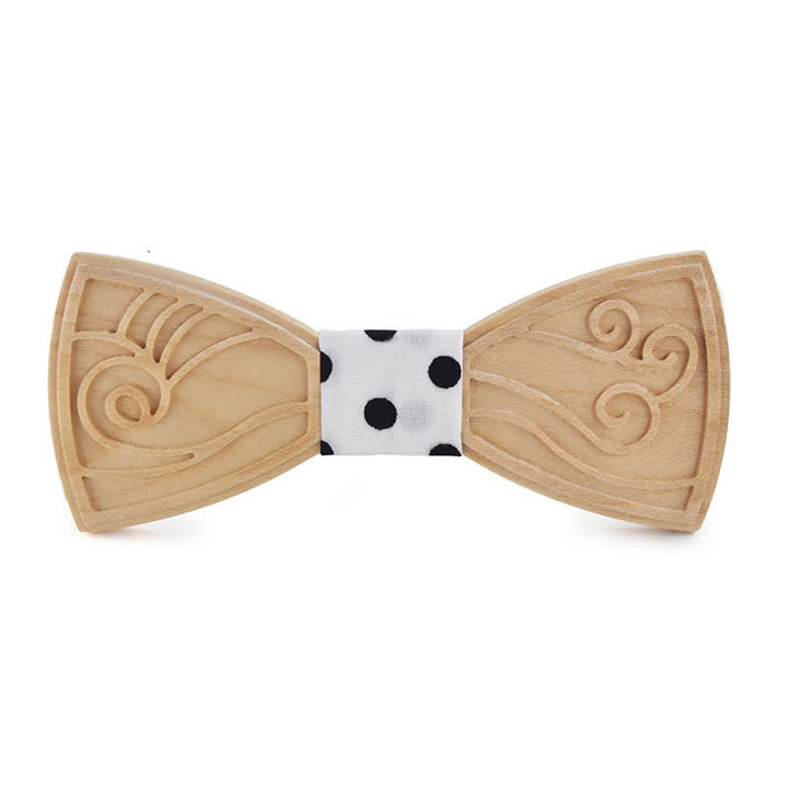 Nœud papillon en bois gravé avec musique fantaisie pour homme