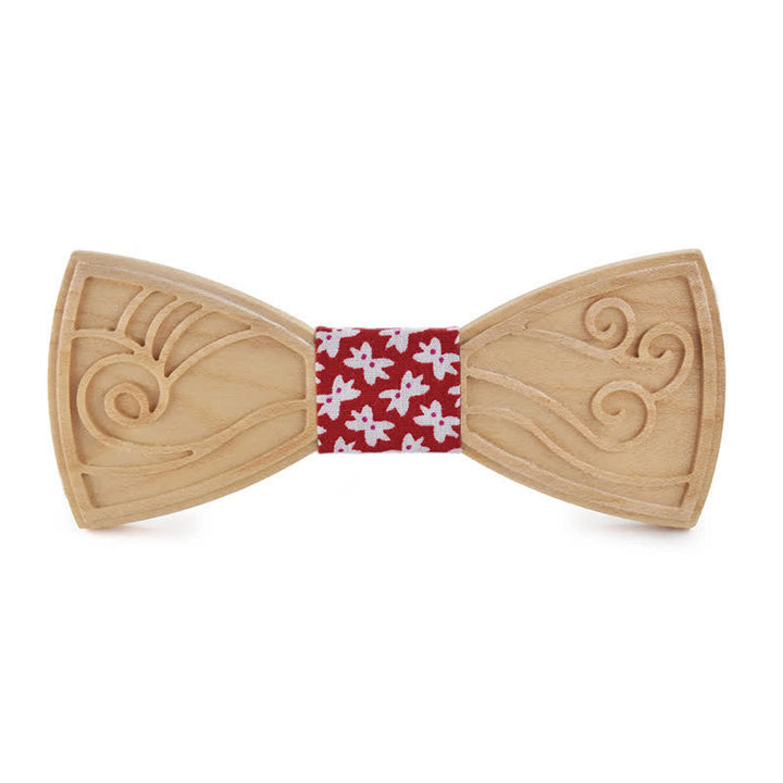 Nœud papillon en bois gravé avec musique fantaisie pour homme