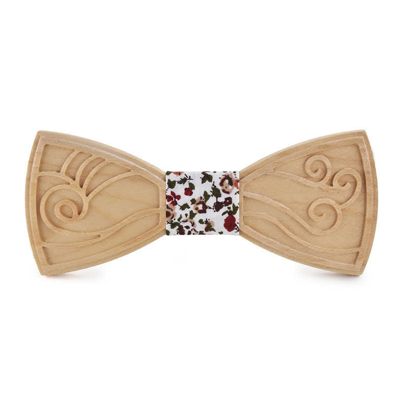 Nœud papillon en bois gravé avec musique fantaisie pour homme