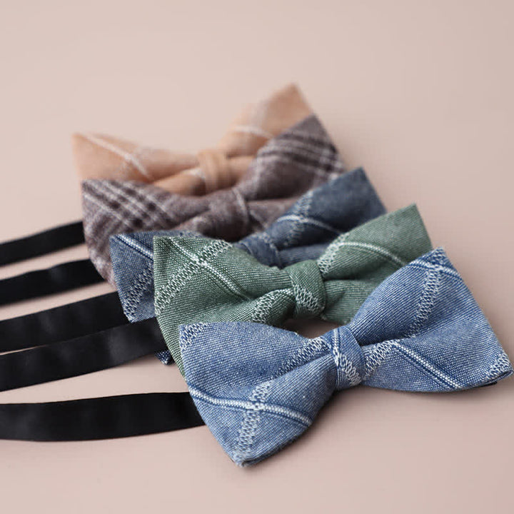 Nœud papillon rétro à carreaux pour homme, style décontracté, formel, pour soirée