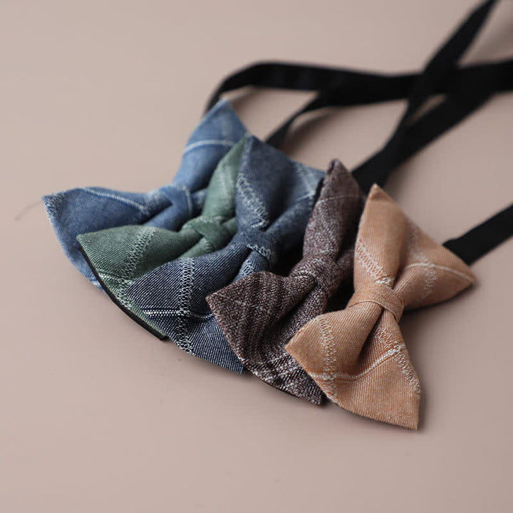 Nœud papillon rétro à carreaux pour homme, style décontracté, formel, pour soirée