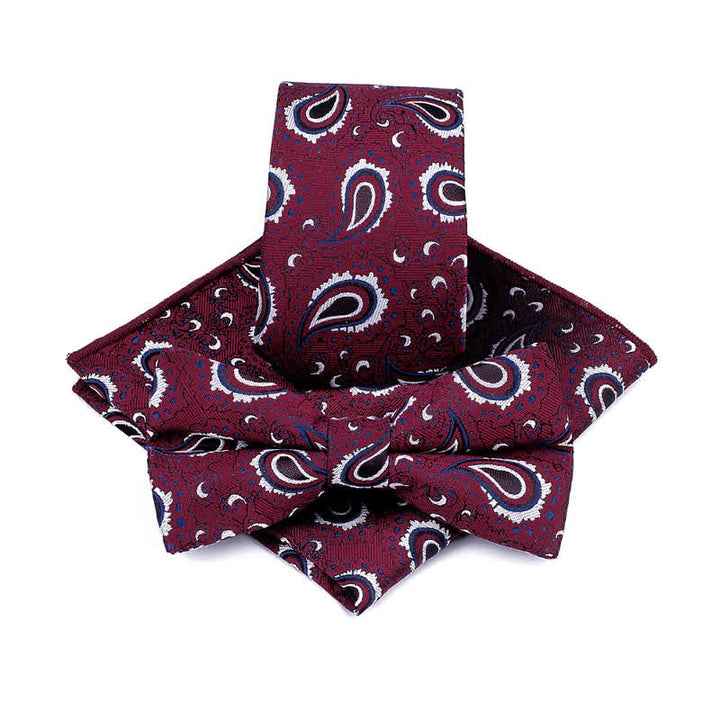 Ensemble de 3 cravates décontractées à motif de fleur de cajou pour homme