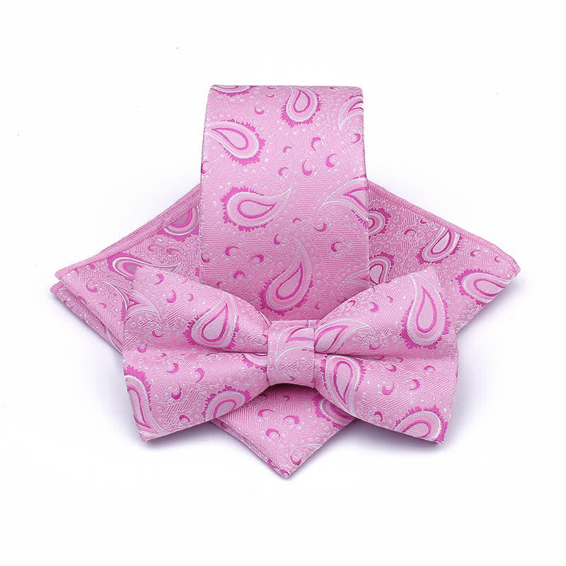 Ensemble de 3 cravates décontractées à motif de fleur de cajou pour homme