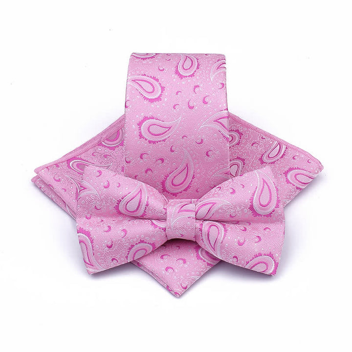 Ensemble de 3 cravates décontractées à motif de fleur de cajou pour homme