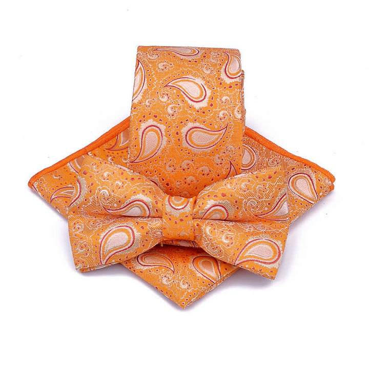 Ensemble de 3 cravates décontractées à motif de fleur de cajou pour homme