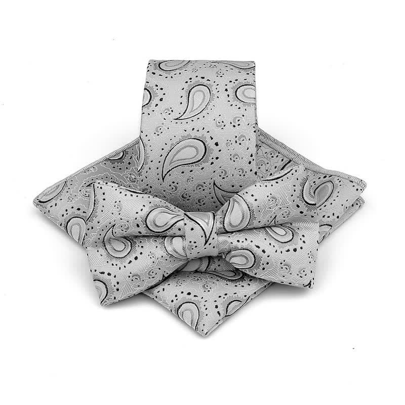 Ensemble de 3 cravates décontractées à motif de fleur de cajou pour homme