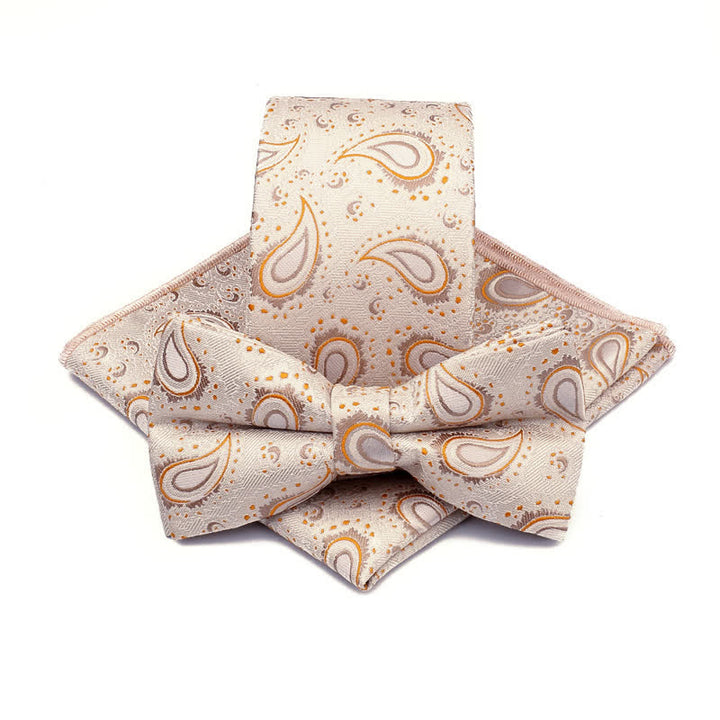 Ensemble de 3 cravates décontractées à motif de fleur de cajou pour homme