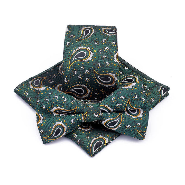 Ensemble de 3 cravates décontractées à motif de fleur de cajou pour homme
