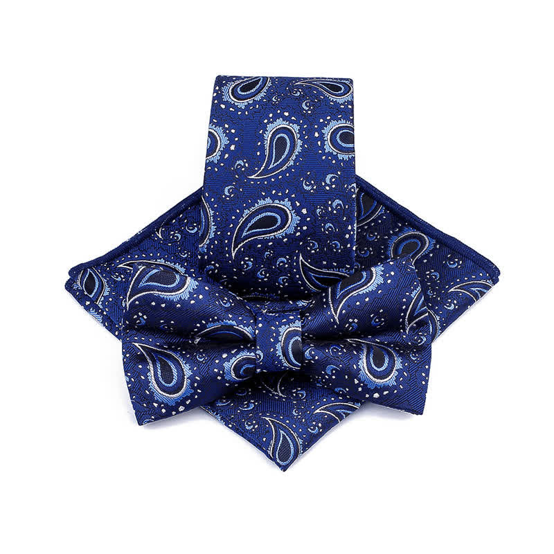 Ensemble de 3 cravates décontractées à motif de fleur de cajou pour homme