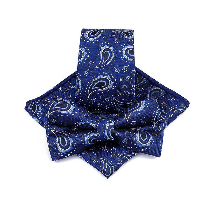 Ensemble de 3 cravates décontractées à motif de fleur de cajou pour homme