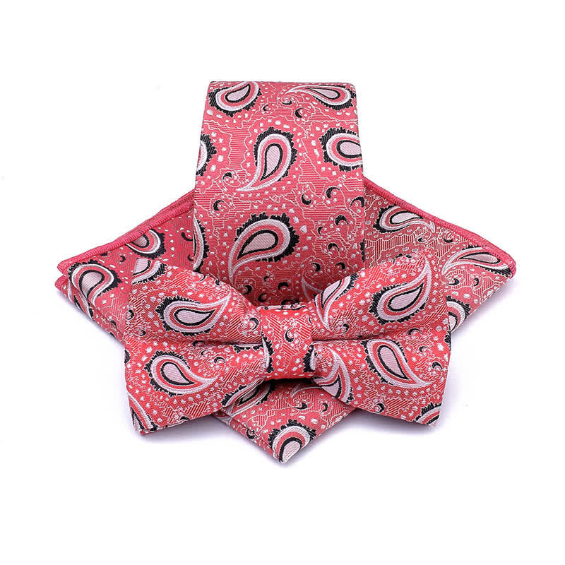 Ensemble de 3 cravates décontractées à motif de fleur de cajou pour homme