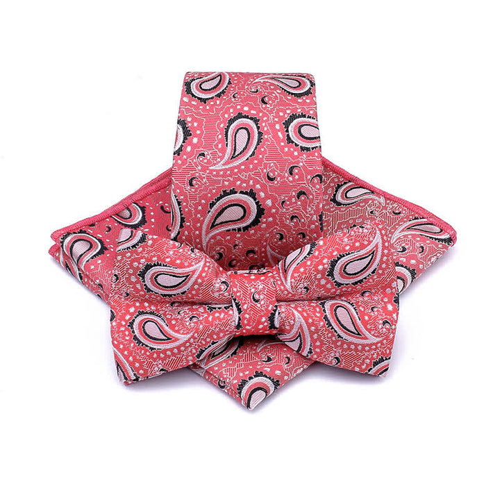 Ensemble de 3 cravates décontractées à motif de fleur de cajou pour homme