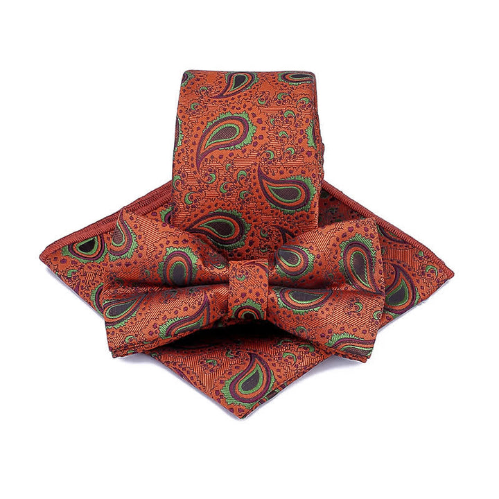 Ensemble de 3 cravates décontractées à motif de fleur de cajou pour homme