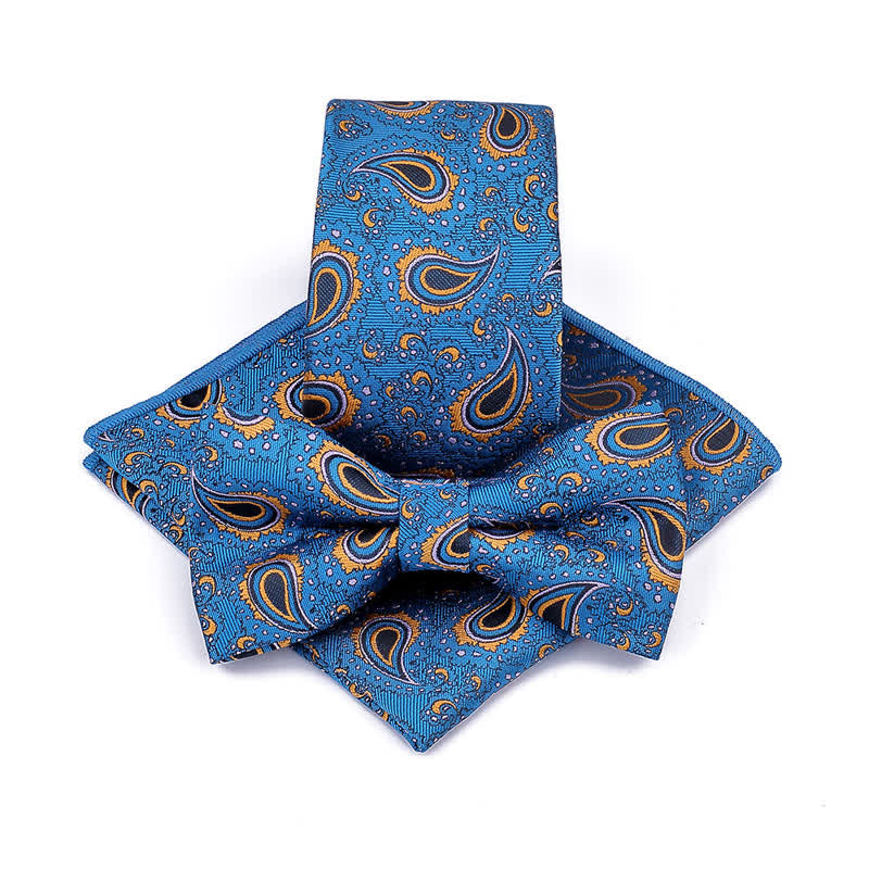Ensemble de 3 cravates décontractées à motif de fleur de cajou pour homme