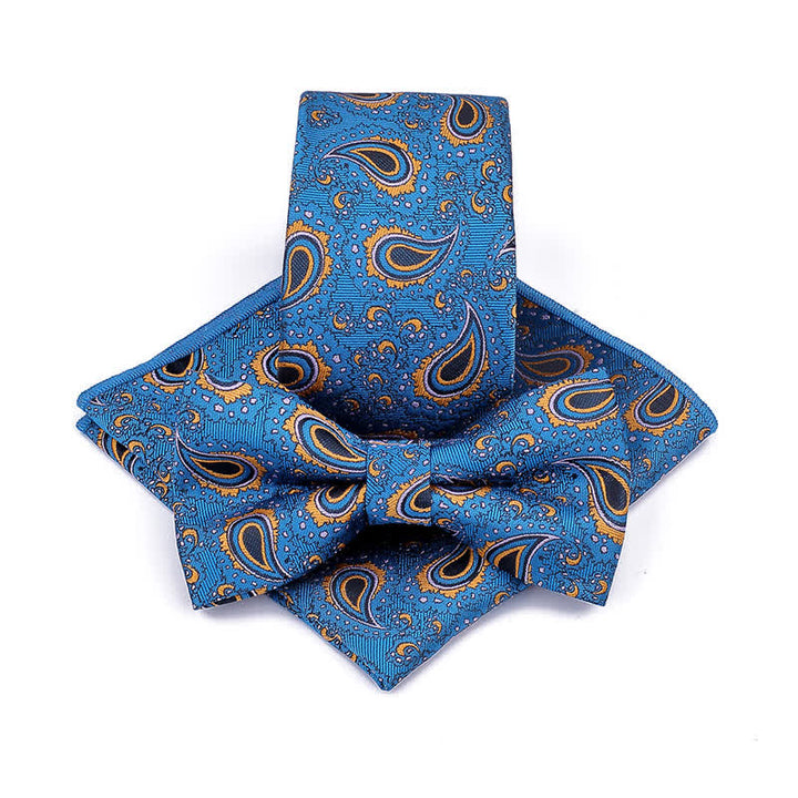 Ensemble de 3 cravates décontractées à motif de fleur de cajou pour homme