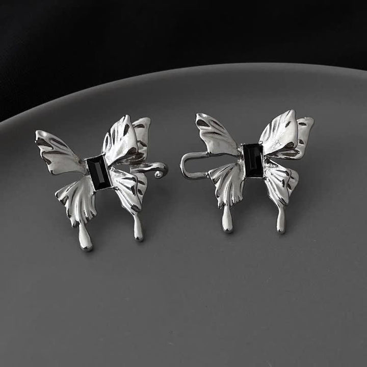 Ceinture à bouton amovible en jean avec papillon pour femme - Argent - image 0