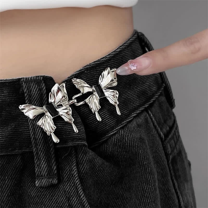 Ceinture à bouton amovible en jean avec papillon pour femme - image 1