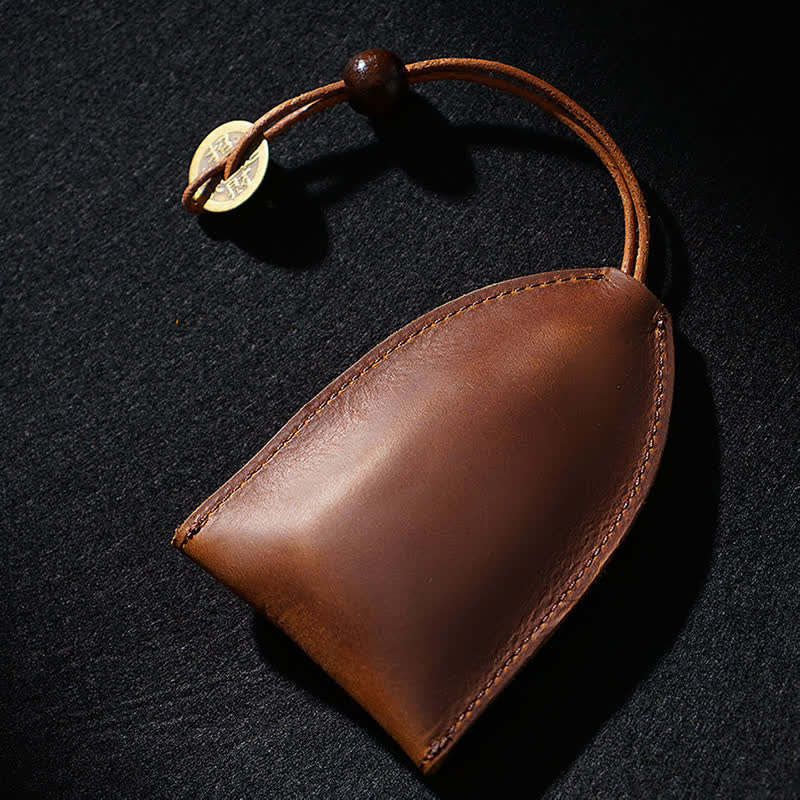 Étui à clés en cuir avec clé intelligente extractible vintage