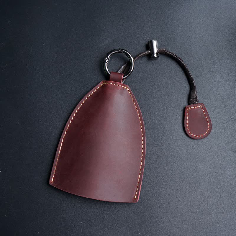 Sac de rangement en cuir véritable avec porte-clés coulissant - Bourgogne - image 13