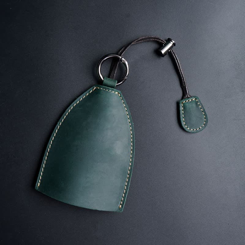 Sac de rangement en cuir véritable avec porte-clés coulissant - Vert - image 16