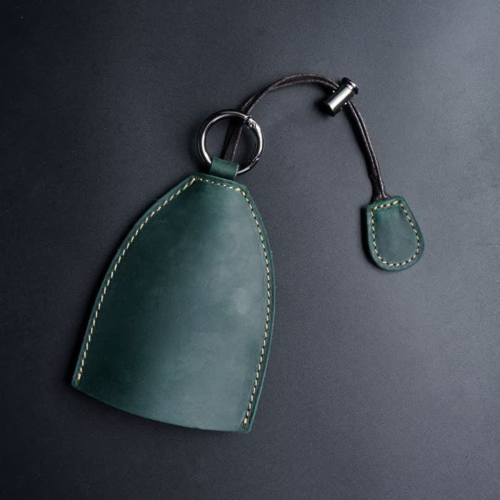 Sac de rangement en cuir véritable avec porte-clés coulissant - Vert - image 16