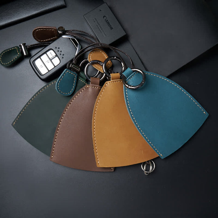 Sac de rangement en cuir véritable avec porte-clés coulissant