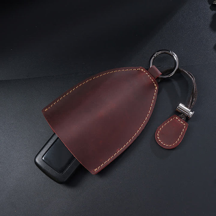 Sac de rangement en cuir véritable avec porte-clés coulissant
