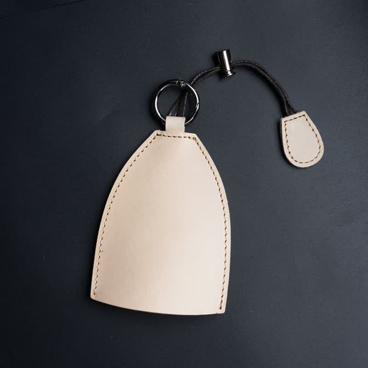 Sac de rangement en cuir véritable avec porte-clés coulissant - Blanc antique - image 7