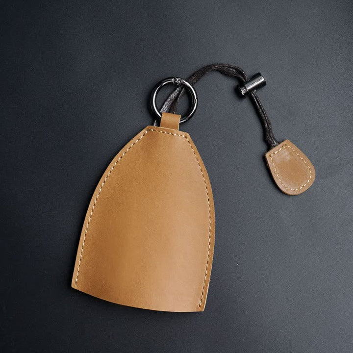 Sac de rangement en cuir véritable avec porte-clés coulissant - Kaki foncé - image 10
