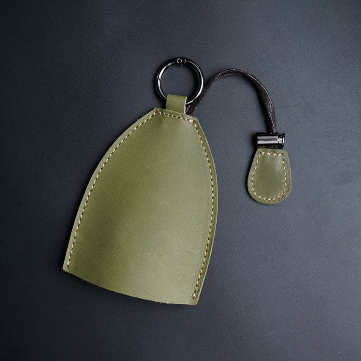 Sac de rangement en cuir véritable avec porte-clés coulissant - Vert olive - image 9