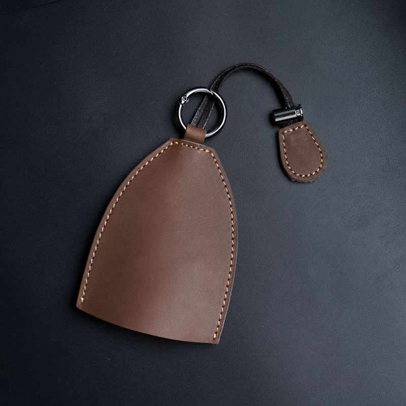 Sac de rangement en cuir véritable avec porte-clés coulissant - Chocolat - image 2