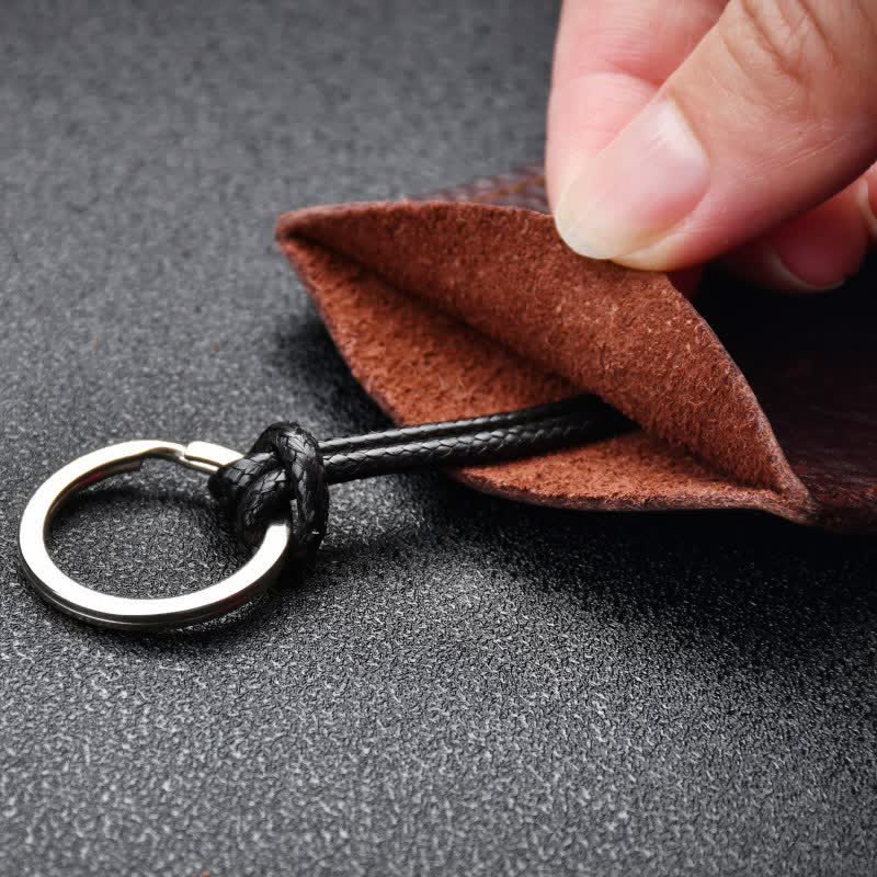 Mini étui à clés en cuir créatif et portable