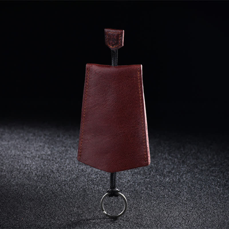 Mini étui à clés en cuir créatif et portable - Bourgogne - image 3
