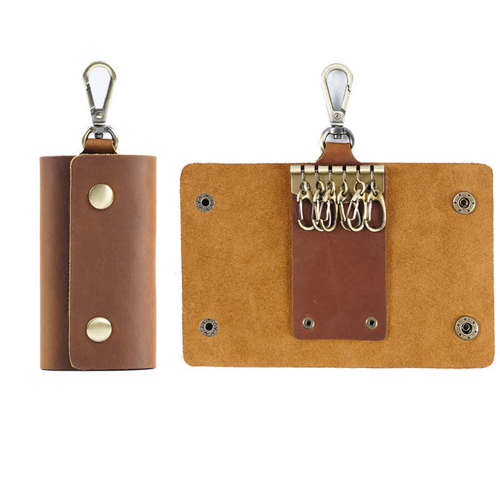 Porte-clés de ceinture polyvalent Étui pour clé de voiture en cuir