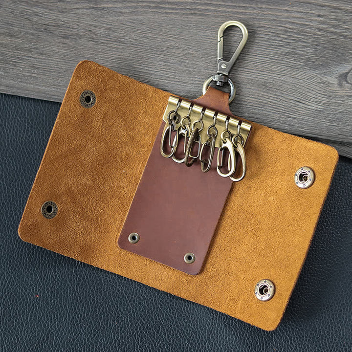 Porte-clés de ceinture polyvalent Étui pour clé de voiture en cuir