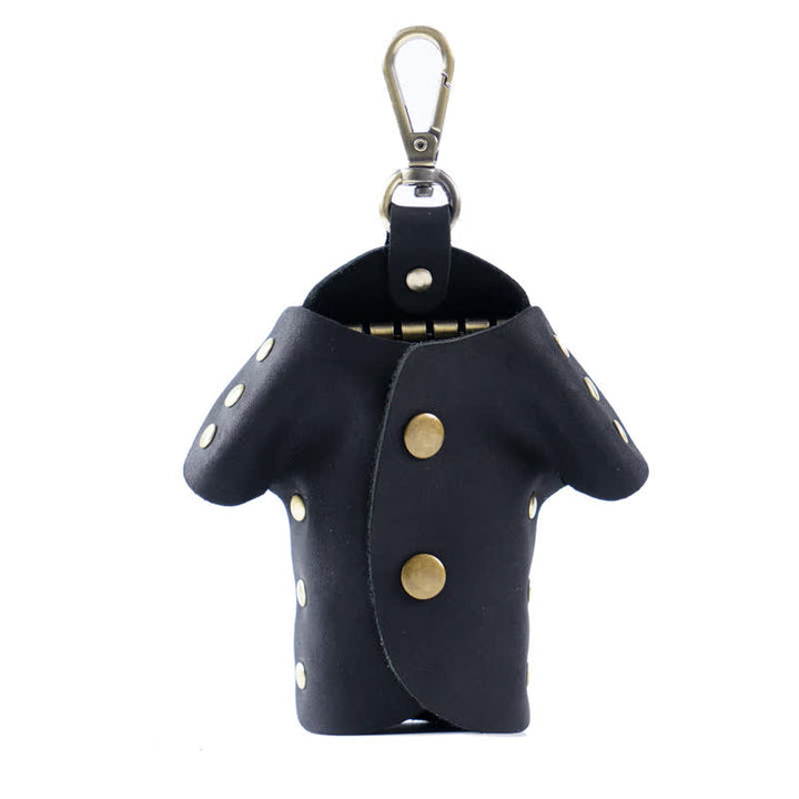Étui à clés en cuir en forme de vêtements mignons et créatifs - Noir - image 2
